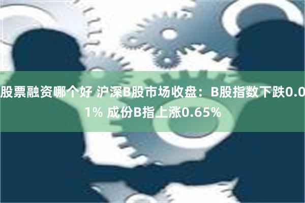 股票融资哪个好 沪深B股市场收盘：B股指数下跌0.01% 成份B指上涨0.65%