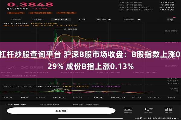 杠杆炒股查询平台 沪深B股市场收盘：B股指数上涨0.29% 成份B指上涨0.13%